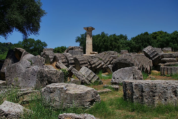 Ruins of the Temple of Zeus at Olympia