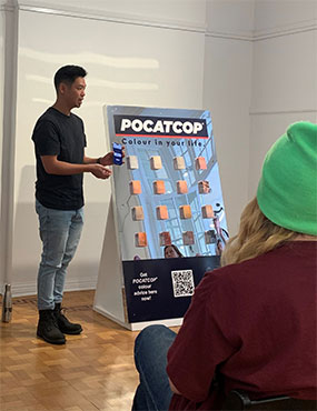 Tym Yee presenting his Pocatcop artwork