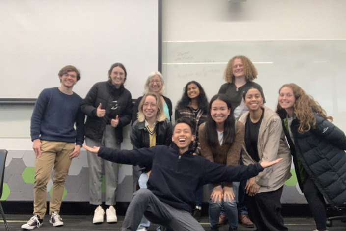 Group picture in a classroom