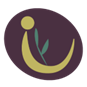 The logo for ECEWP: a yellow circle and crescent on a purple background, with a stylised plant in dull green growing up out of the crescent.