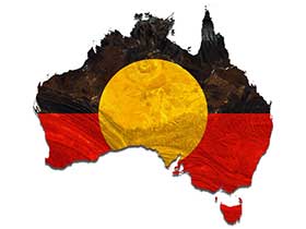 The Aboriginal flag as a map of Australia 