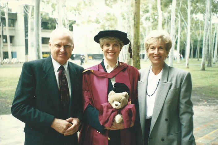 Professor Sheedy with family at her graduation