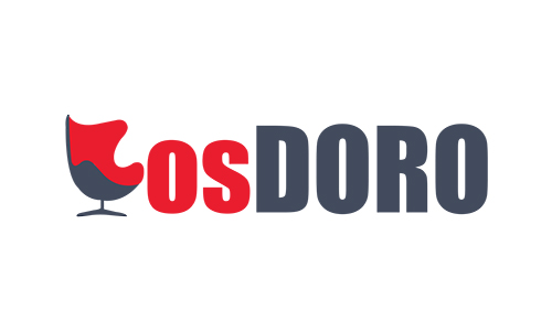 The logo for osDORO, a stylised red and grey office chair, followed by os in red and DORO in grey.